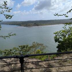 San Lorenzo was strategically placed at thr confluence of the Chagres River (L) & the Caribbean (R)