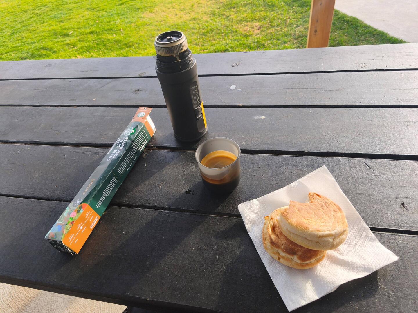 Frühstück mit frischem Espresso 😄🙏