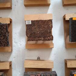 Batik printing blocks. Luca bought a shirt here