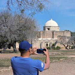 Thought I was funny taking a pic of Greg taking a Pic of the church. But he was taking a selfie.😜