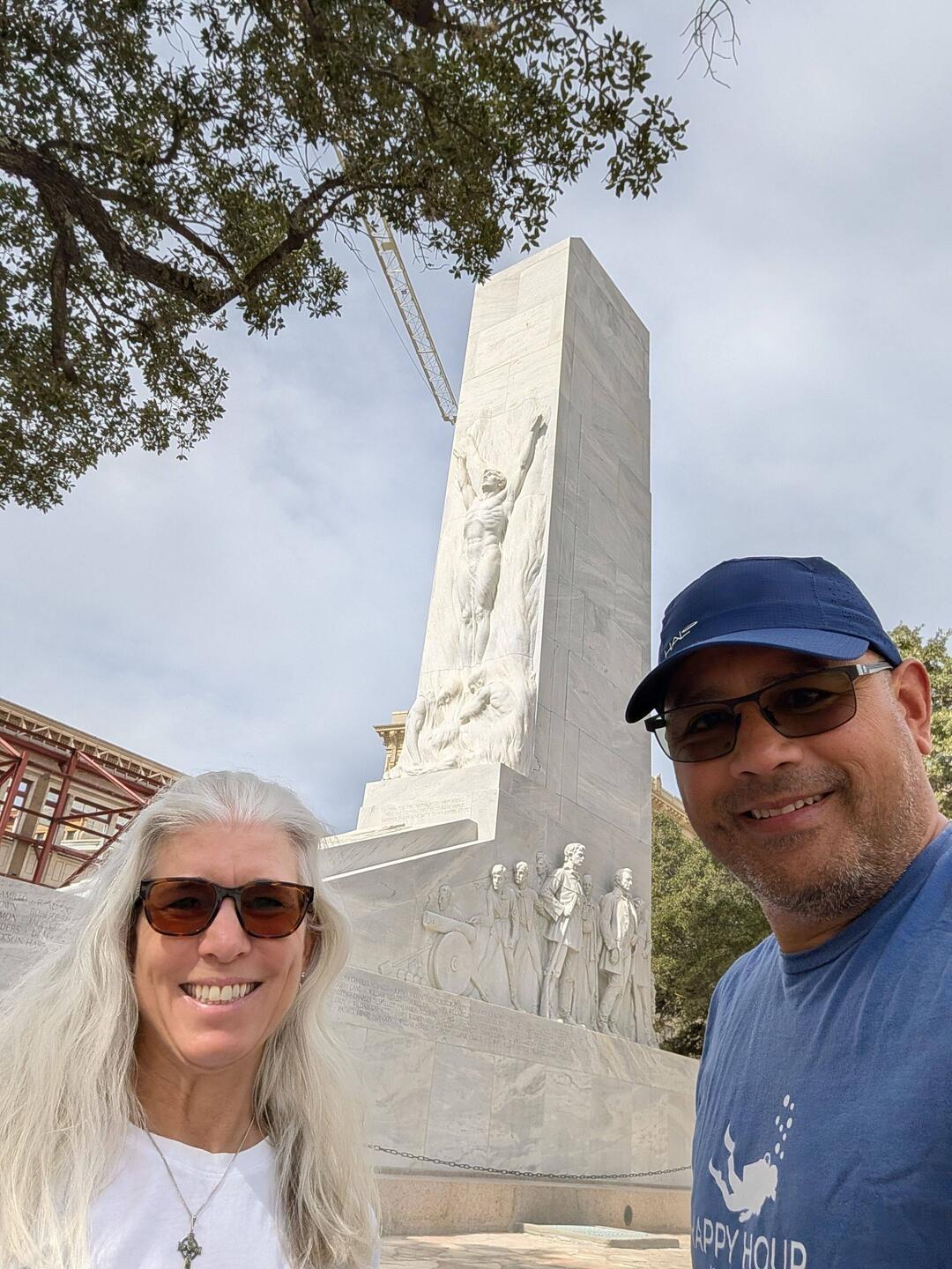 Monument in front of the Alamo