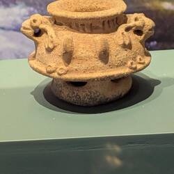 A pre-Columbian frog whistle at the National Theater museum.