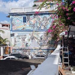 The Bougainvillea Arbor and mural