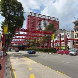 Lunar New Year decorations at Chinatown.