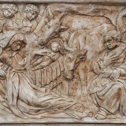 Plaster-cast of one of the façade tiles ... Basilica di San Petronio — Bologna, Italy