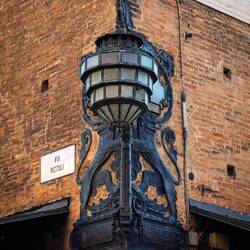 We spot this elaborate light fixture on our way to Piazza Maggiore — Bologna, Italy.