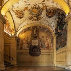 From the courtyard of the Biblioteca Comunale Dell' Archiginnasio e Teatro Anatomico.