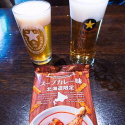 Kaitakushi recipe on left, black label draft on right