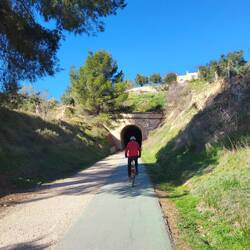 Wolli bei der Einfahrt in einen Tunnel.