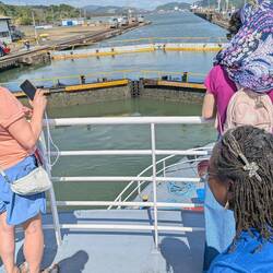 The upper lock fills, but the outer door was never emptied