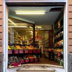 Neighborhood grocery store — Bologna, Italy.