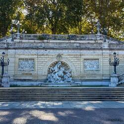 The monumental staircase at Montagnola Park — Bologna, Italy.