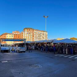 La Piazzola is a historic market — Bologna, Italy.