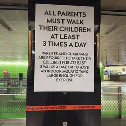 An biennale installation at Fort Canning Station.