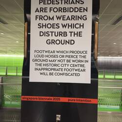 An biennale installation at Fort Canning Station.