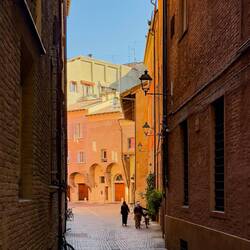 Another apartment we are checking out is on this quiet street — Bologna, Italy.