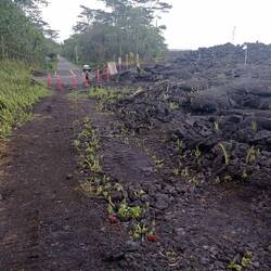 Entre village et lave volcanique