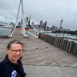 Lots of traffic from the SailGP crowd across the drawbridge