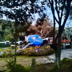 Mitten im Grün ein komplettes Flugzeug als Hotel!