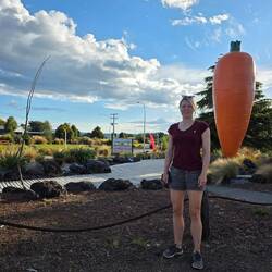 Giant carrot on carrot themed playground nearby