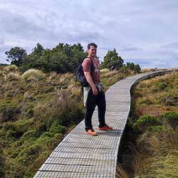 Hike to the waterfall (very windy)