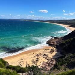 Blick auf Tura Beach von Tura Head aus