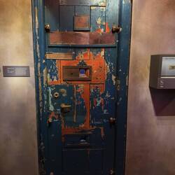 A cell door at Changi Chapel & Museum.