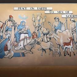 A replica of one of Stanley Warren's murals at the Changi Chapel & Museum.