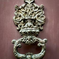 An antique door knocker ... Piazza Maggiore — Bologna, Italy.
