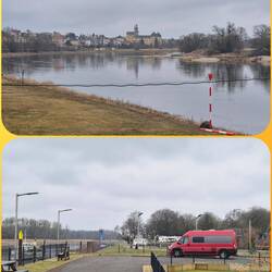 Nach einer sehr ruhigen Nacht an der Elbe. Ca. 50m weiter der nächste mit WC+Dusche.