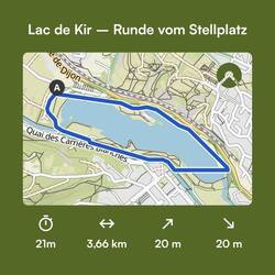 Nun in Dijon, Stellplatz ist direkt am See.
