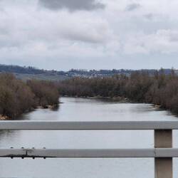12.2.26, Hochwasser am Rhein und wir überqueren die Grenze.