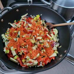 Abends gibt es ein veganes Curry...