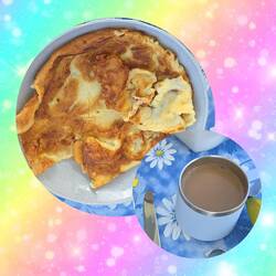 Jetzt gab es Eierkuchen und Kaffee