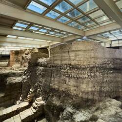 Ruins of the ancient city of Bononio ... Biblioteca Salaborsa — Bologna, Italy.