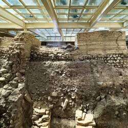The glass ceiling is the floor of the Biblioteca Salaborsa — Bologna, Italy.
