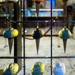 Display in the window of a gelateria — Bologna, Italy.