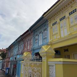 The preserved Peranakan rowhouses on Koon Seng Road.