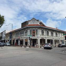 One of the historic Peranakan style buildings in the area.