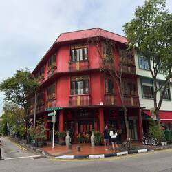 One of the historic Peranakan style buildings in the area.