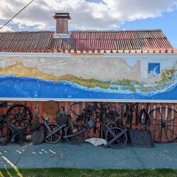 A horizontal map of Chile