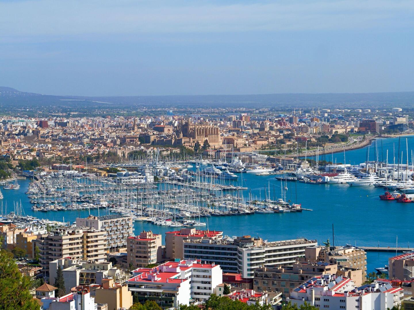 Palma von oben, mittig die Kathedrale Le Seu