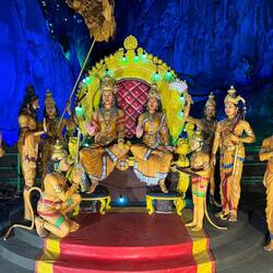 Szene aus dem Ramayana mit Rama und Sita