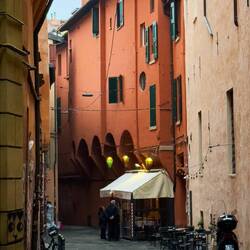 Trattoria Leonida is on a quiet street near Piazza Santo Stefano — Bologna, Italy.