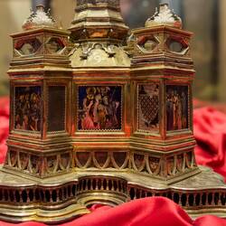 Base of the reliquary of San Petronio in the museum — Basilica Santuario di Santo Stefano — Bologna.