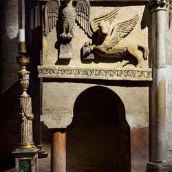 Pulpit of the Basilica of the Holy Sepulcher (5th century) — Bologna, Italy.