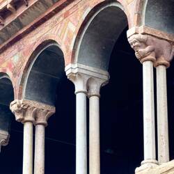 The cloister of the Benedictine Monastery — Bologna, Italy.