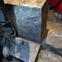 This kneeler on the Via Crucis is carved from salt