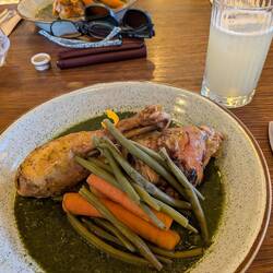 Baked chicken lunch at Quira. In Muisca culture, Zipa is chief, Quira is wife