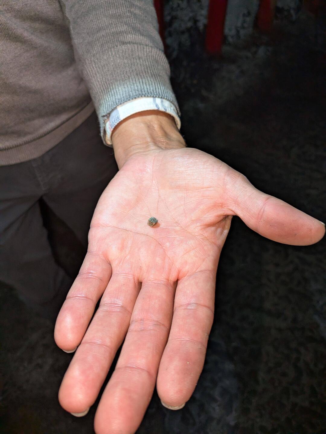 The shiny stuff in the caves is feldspar